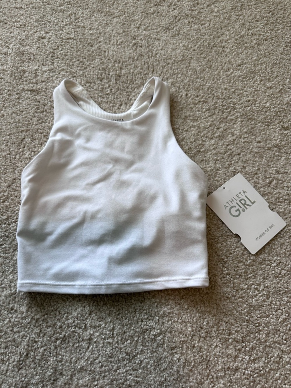 Athleta Girl White Long Distance Bra tank XS6